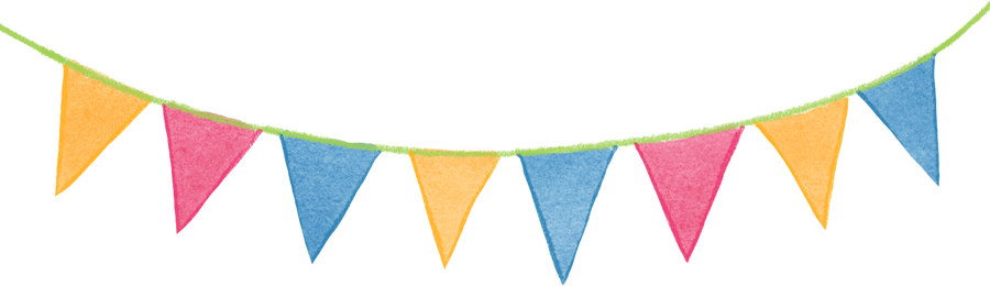Stylized Watercolor Circus Bunting Flags