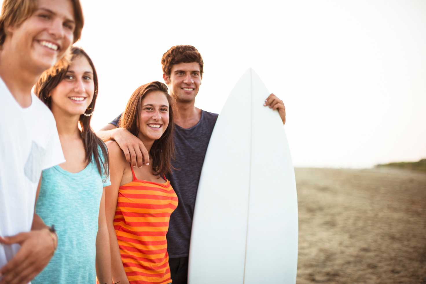 happiness surfer freinds at summer